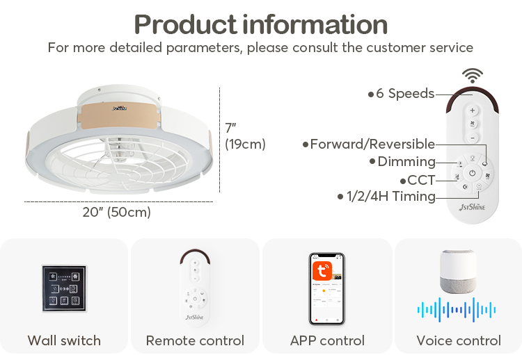 1stshine Indoor Ceiling Fan Modern Design for Low Ceilings Power Saving Natural Wind