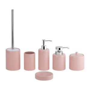Quality Ceramic Bathroom Accessories Sets Round Shape Pink Color Soap Dish For Bathroom wholesale