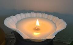 Quality 100% paraffin white scented shell candle packed into gift box wholesale
