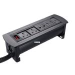 Multimedia Furniture Recessed Power Strip UK Plug Socket For Meeting Table