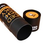 Black Round Kraft Paper Tube Packaging Food Grade Recycled Cylinder Packaging