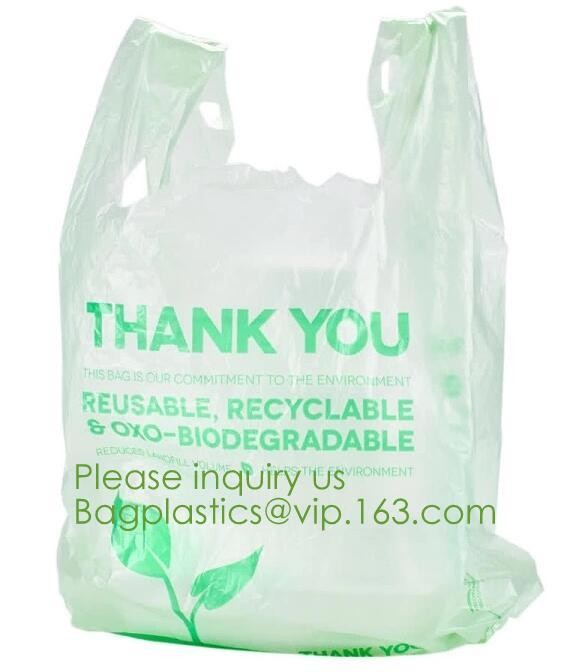 Organic Recycling and compostable bag,Eco friendly Compostable,compostable biobased plastic tshirt bag bagease bagplasti