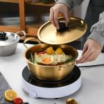 Kitchen Gold Instant Noodle Pot Home Use Stainless Steel Material
