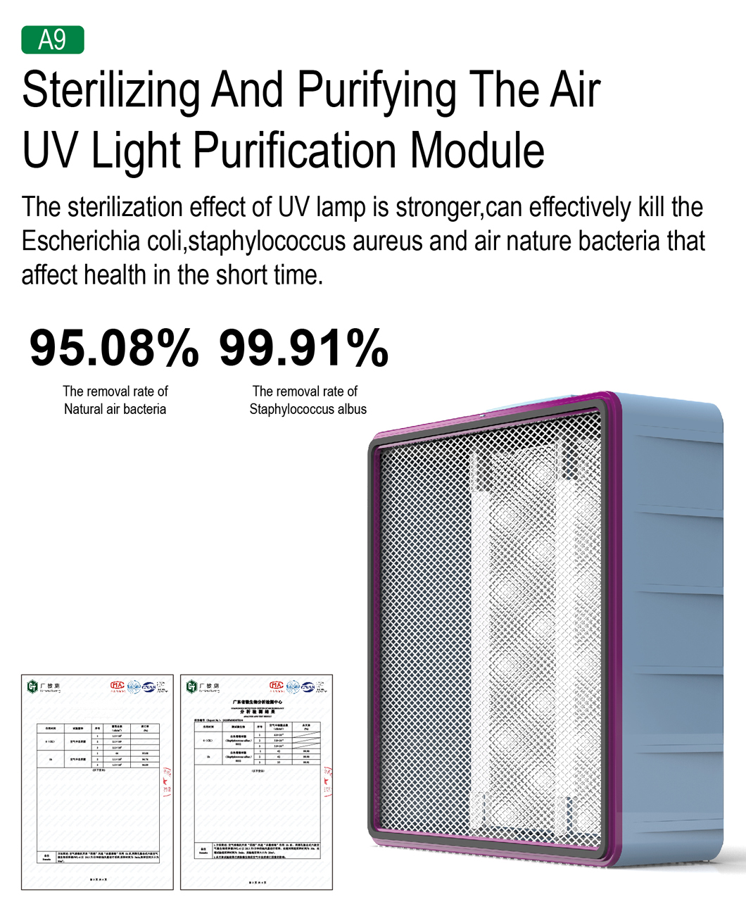 2022 New 100m2 Purificador De Aire Breathe Fresh Clean Air Europe School Classroom Special EN1822 HEPA H13 Large Air Purifier
