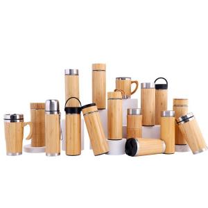 Quality Bamboo Bottle For Tea Premium Tea Infuser Bottle Leak Proof BPA-Free Insulated Water Bottle Coffee Tumbler Tea Thermos wholesale