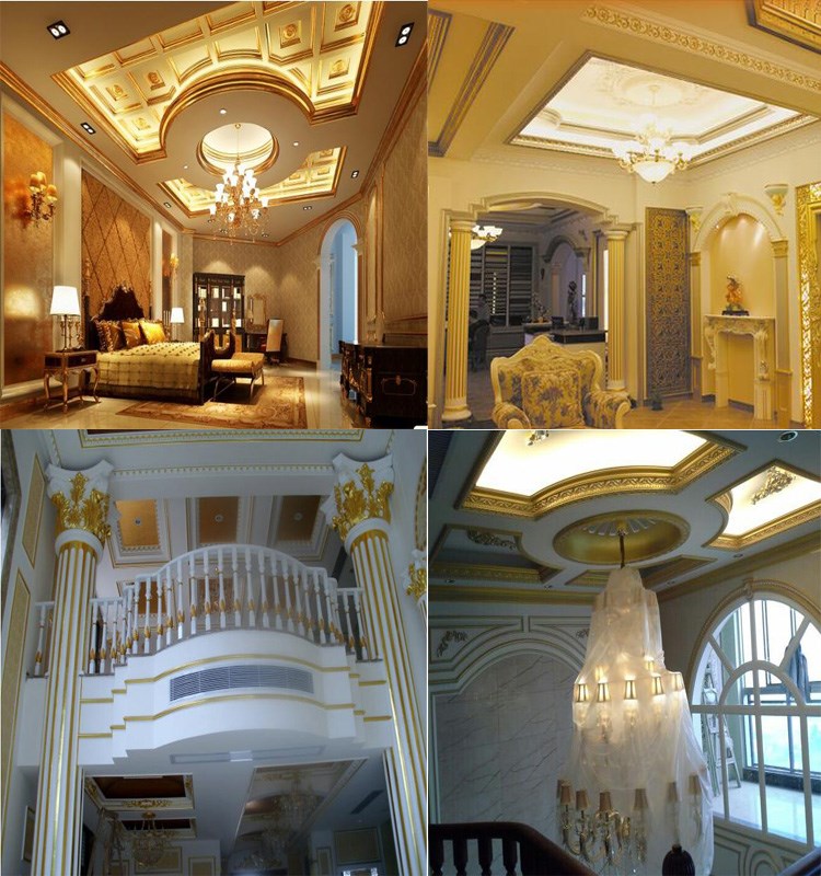 Easily installation crown PU ceiling moulding for hotel decoration