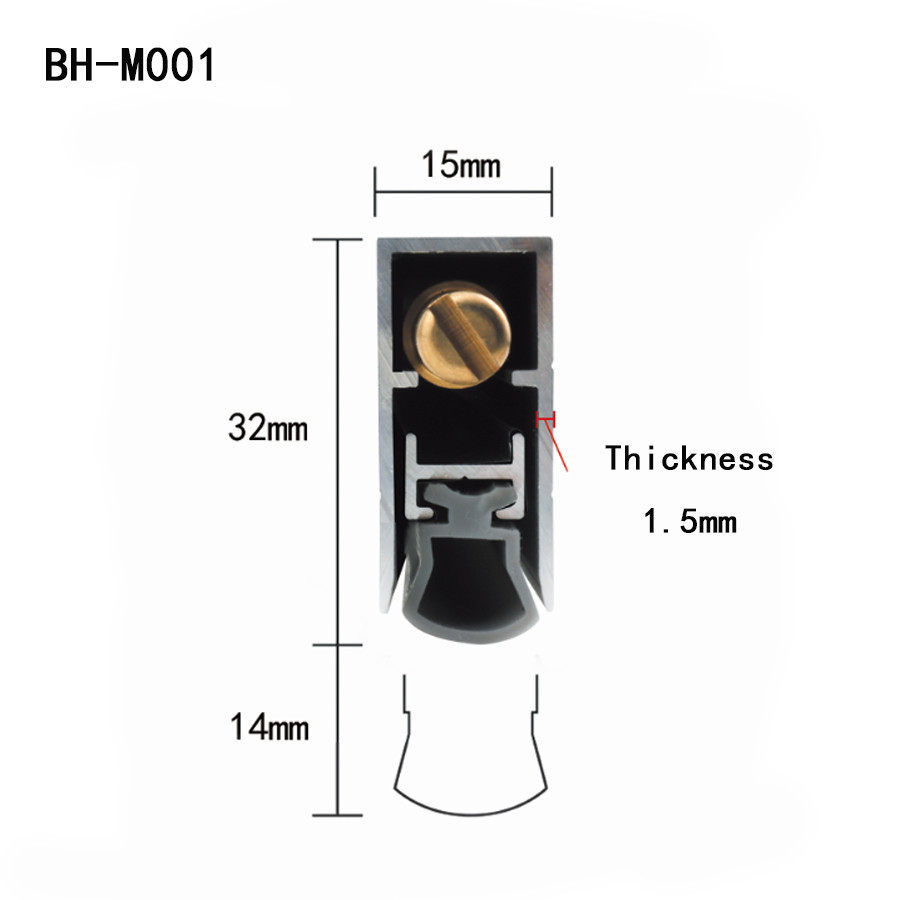 Office Door Bottom Seal Concealed Type 1000mm Dust Proof Acoutic Door Seals