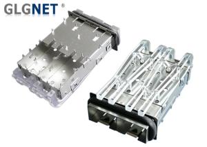 Quality Right Angle SFP+ Cages Light Pipe 2 Ports Female 2.05 Mm Press Fit PIN wholesale