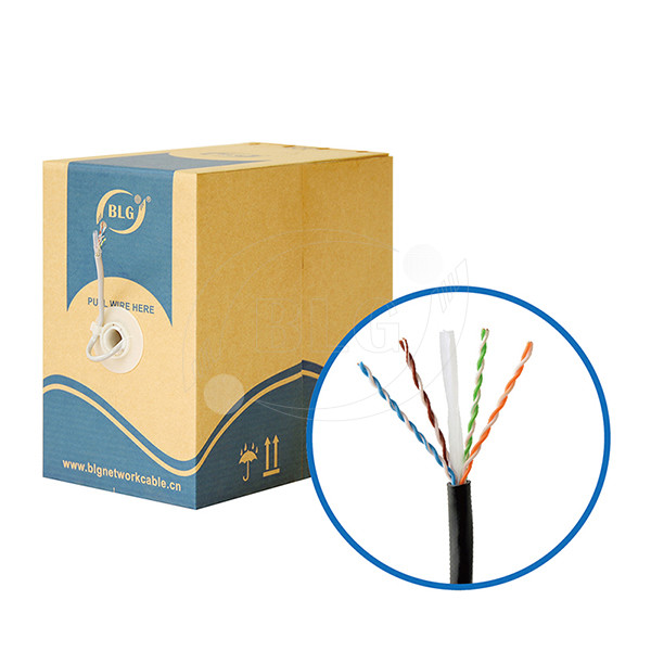 UTP Outdoor Ethernet Lan Cable 1000FT Black PE With Cross Separator Filler
