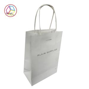 Quality Boutique White Printed Paper Bags Surface Technology Color Printing wholesale