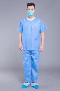Quality Round Neck Short Sleeve SMS Disposable Scrub Suits wholesale