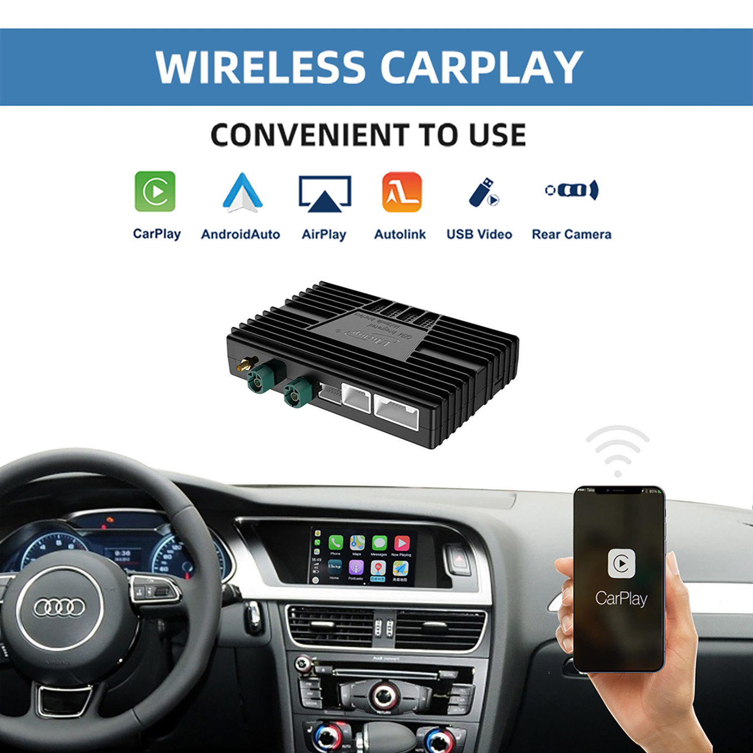 Unichip Audi 10 12 Q5 Wireless Android Auto Carplay 3GMMI Radio System