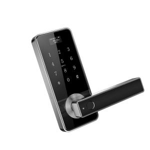 Quality Security Upmarket Black Zinc Alloy Door Lock Fingerprint Combination Key Storage Box Cylinder Smart Lock wholesale