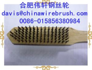 Quality 6 Row (6*16) Metal Wire Wooden Handle Brush wholesale