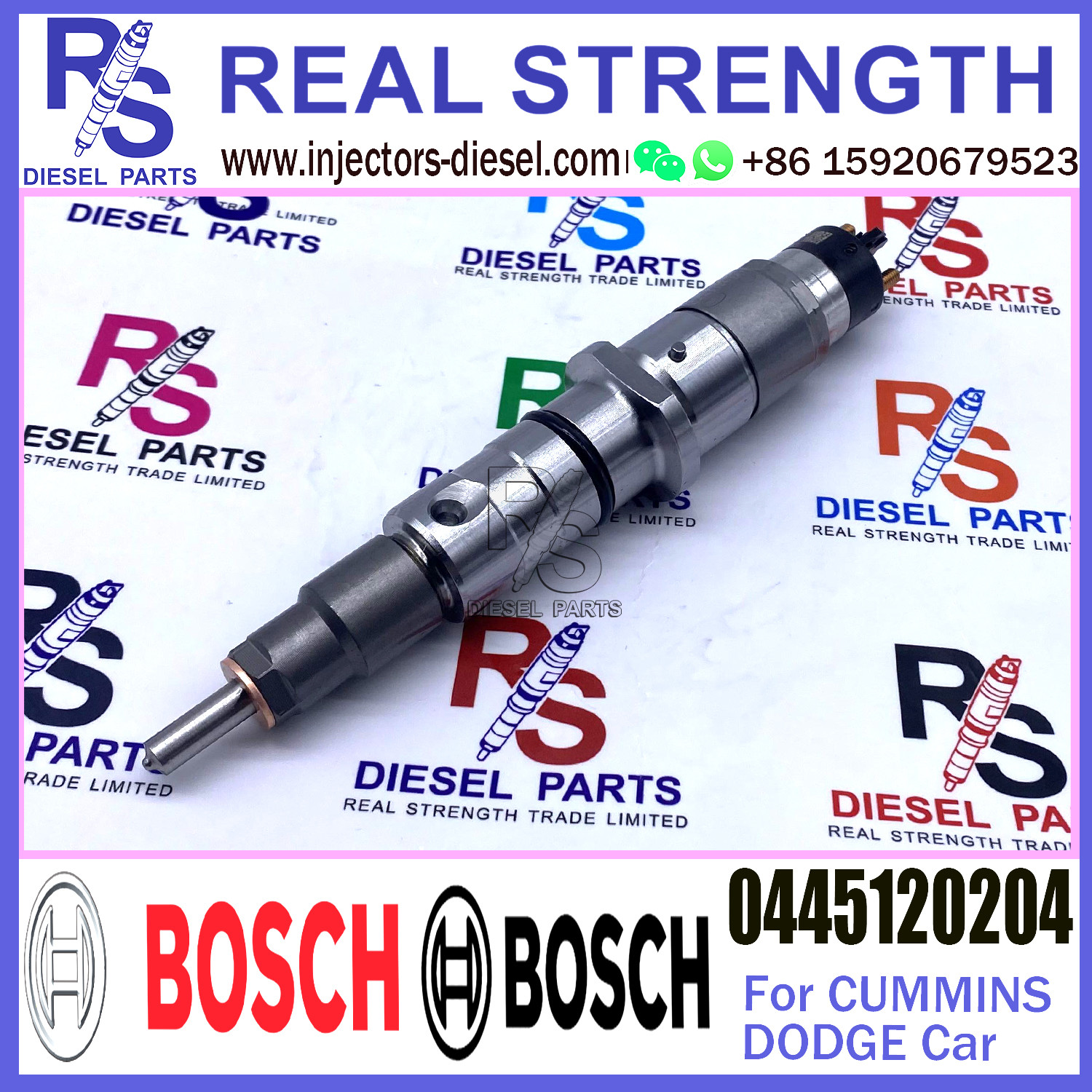 Genuine common rail injector 0445120204 5253221 For CUMMINS DODGE engine