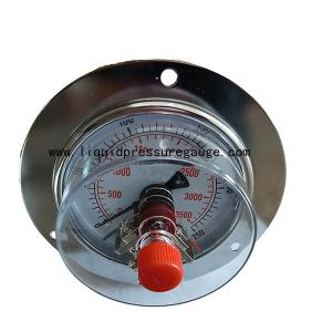 Quality Painted Steel Electric Contact Pressure Gauges 3500psi With Flange wholesale