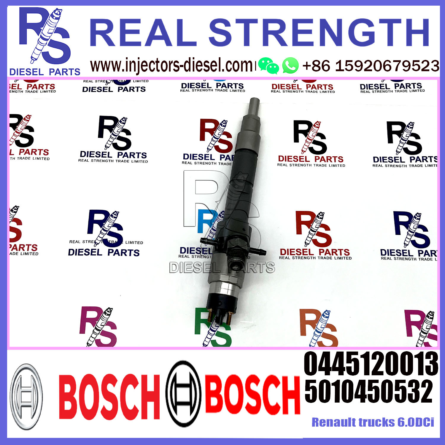 Diesel Common Rail Fuel Injector 0445120012 107755-0073 107755-0091 0445120013 5010450532 For Renault trucks 6.0DCi