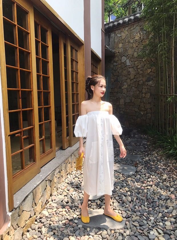 Cotton Linen Fabric Womens Vacation Dresses , Off Shoulder Tube Dress