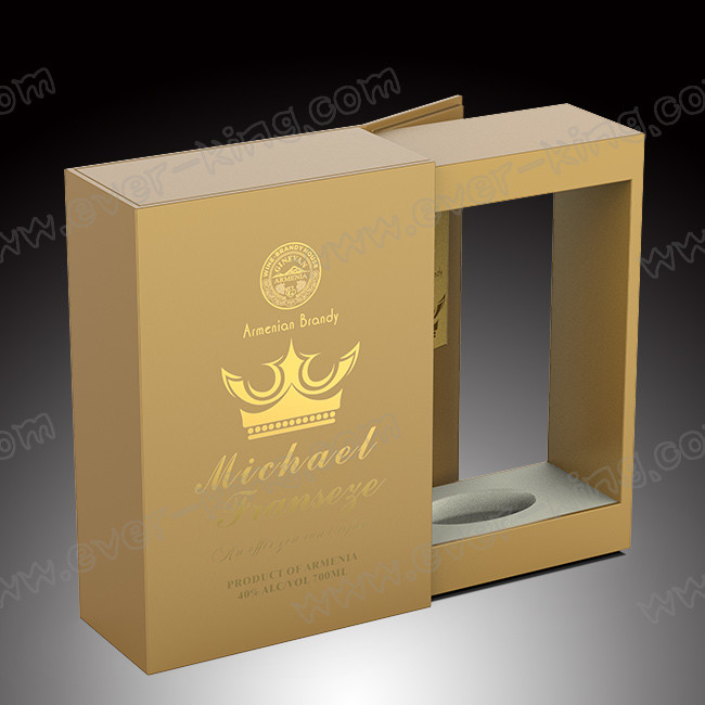 Luxury Matt Black Rigid Cardboard Whisky Paper Gift Box for Liquor Set Packaging