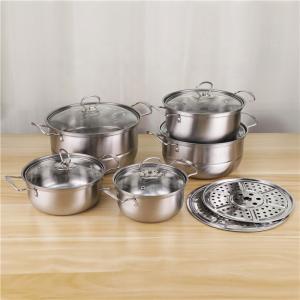 Quality Modern Desktop Stainless Steel Cookware Set 12pcs Food Soup Pot wholesale