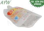 Transparent Food Grade Plastic Bag For Liquids , Stand Up Spout Pouch For QC