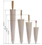 Traditional Handmade Parasol Chinese Paper Umbrella White Color Wood Handle