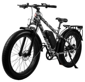 Quality 26 Inch Fat Tire Electric Mountain Bike Electric Hybrid Bike 60V 500W Long Range Motor Ebike Front Suspension Ebike wholesale