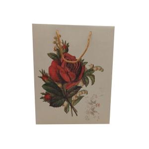 Quality Flower Pattern Shopping Paper Bags With Handles 25.5X9.7X33 Cm Size wholesale