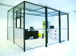Heavy Duty Two Sides Industrial Storage Cage , Wire Mesh Storage Lockers Full