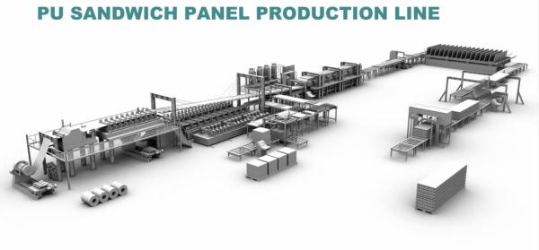 Cheap 3KW PU Sandwich Panel Machine 8m/min , Sandwich Panel Manufacturing Equipment for sale