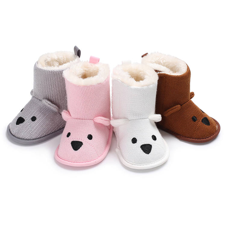 Amazon hot Cotton fabric Knitting 0-2 years prewalker baby boots bootie