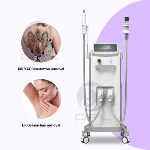 Quality DPL diode laser 755 808 1064 2 Handles IPL Nd YAG Laser Tattoo Removal 2 in 1 ipl nd yag laser permanent hair removal machine wholesale