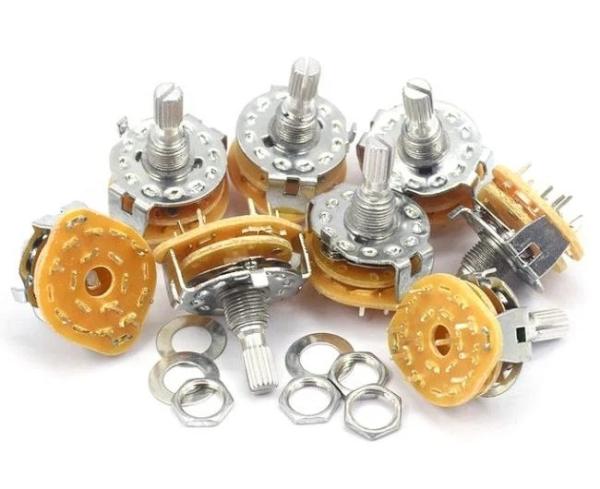 4 Pole 5 Position Rotary Switch RS25-1-12 Shaft 500V 50-60Hz 1minute Rotary