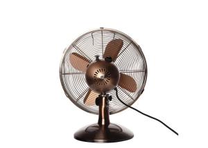 Quality 16 inch oscillating desk cooling fan retro antique 3 speed oil rubber bronze wholesale