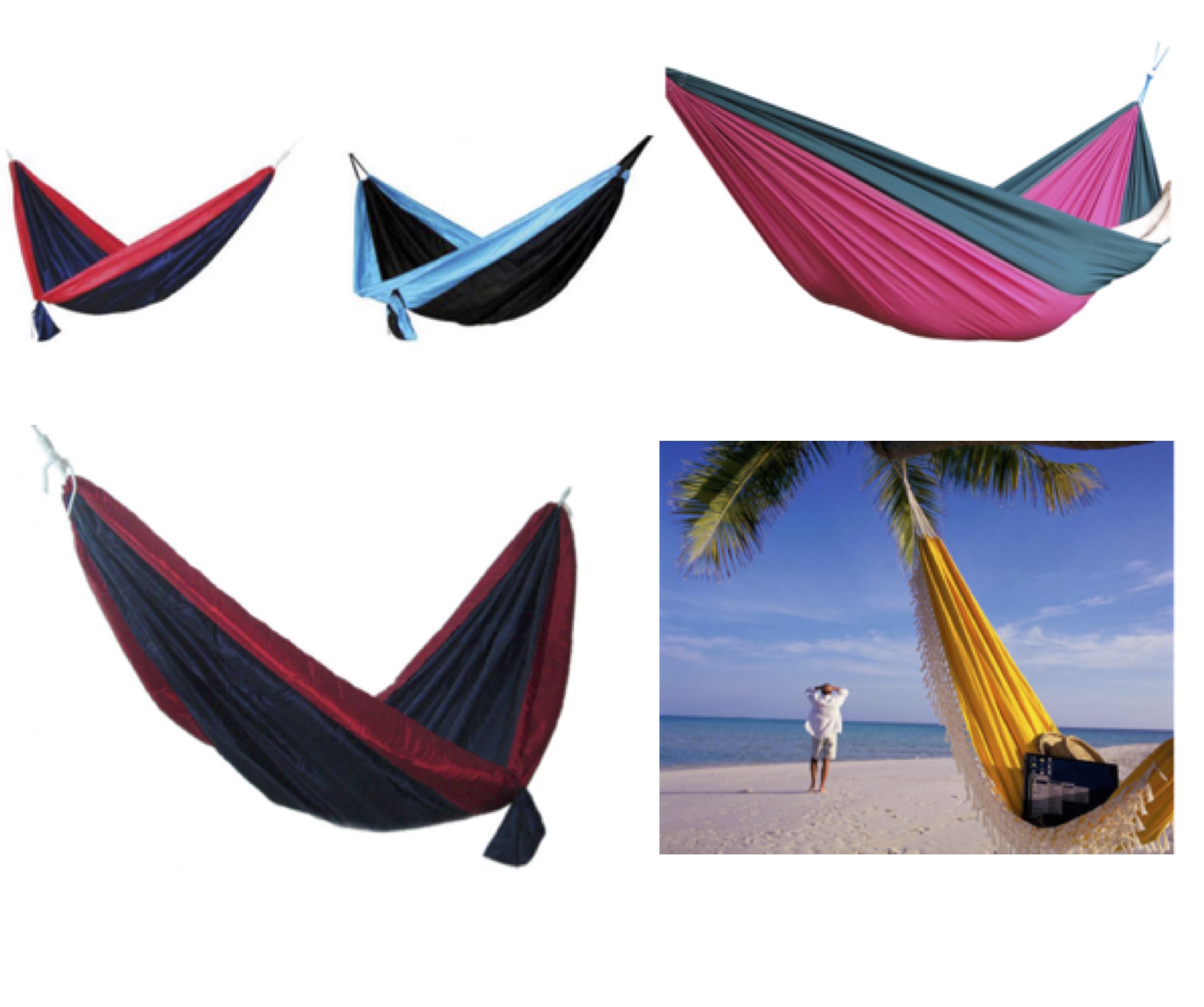 280*140CM Lightweight Durable Taffeta Parachute Nylon Collapsible Camping Hammock With Mosquito Net For Trees