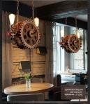 Vintage Loft Pendant Lamps Gear Clain Lights Water Pipe Arm Bar Restaurant