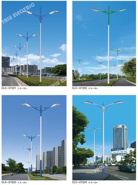 outdoor 6meter galvanized steel round classic 80W LED white color streets light