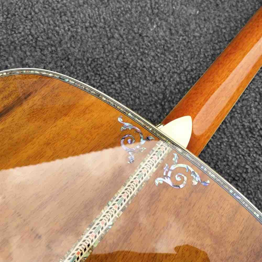 Real Abalone Inlays Ebony Fingerboard 41" Koa Wood Classic Acoustic Guitar