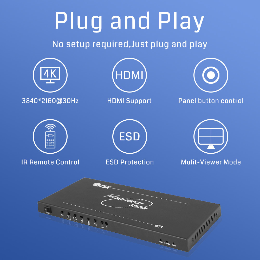Bitvisus 4K30 HDMI Multi Viewer Seamless Switching Picture In Picture HDMI Switch