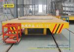PLC Controlled Battery Transfer Cart , Rail Drive Steel Platform Motorized Wagon