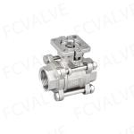 DN15-DN50 Stainless Steel Gland 3PC High Plateform Ball Valve with ISO 9001