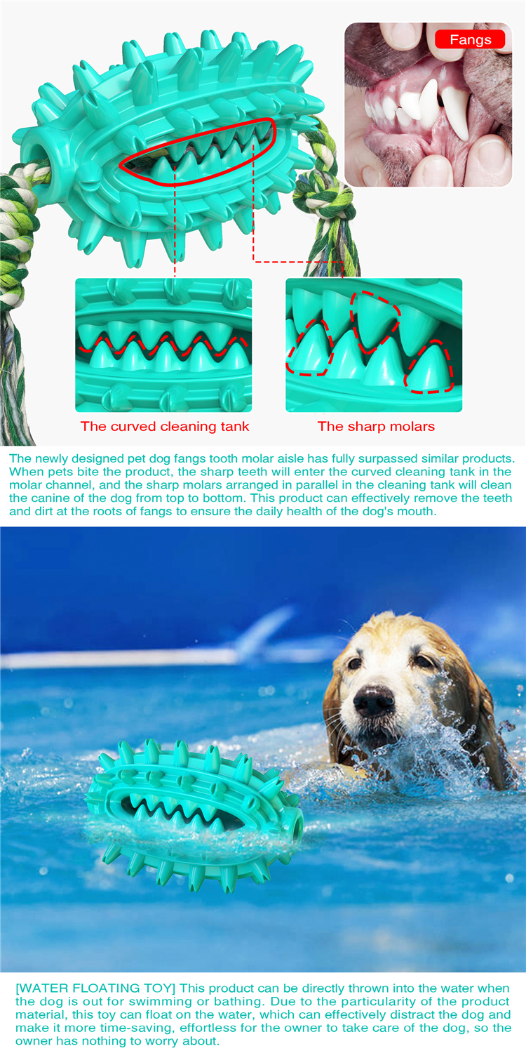 Pet Supply Wholesale Dogs Toothbrush Cleaning Durable Pet Chew Toy With Rope Molar Ball