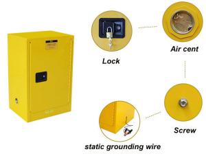 Quality Various Sizes Industrial Lab Furniture , Yellow Flammable Storage Cabinet wholesale