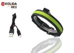 Purple / Green USB Rechargeable LED Dog Collar Waterproof Flashing Dog Collar