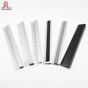 Quality Anodized Black Metal Stair Nosing 2.8m Length Slip Resistant Trapezoid wholesale