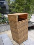 Outdoor Rattan Furniture Trash Bin For Park / Bistro / Riverside