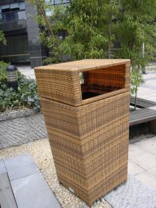 Quality Outdoor Rattan Furniture Trash Bin For Park / Bistro / Riverside wholesale