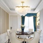 Glass Pendant Match LED Chandelier For Living Room Dining Bedroom Luxury Metal