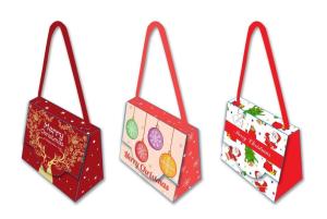 Quality Decorative Unique Christmas Gift Bags 300 Gsm Herringbone Cotton Handle wholesale