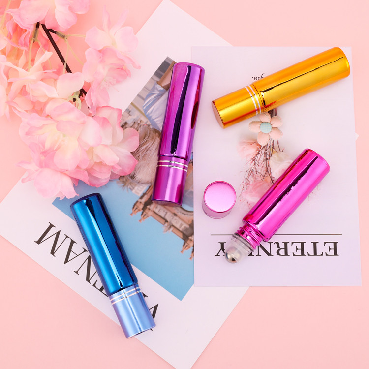 Perfume Roller Bottles Wholesale 1ml Colorful UV Bulk Roll On Bottle With Steel Roller